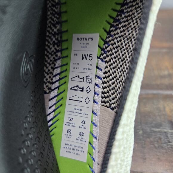 NEW Rothys The Ballet Flat Bow Womens 5 Flats Slip On Ballet Shoes Cream - Picture 11 of 11